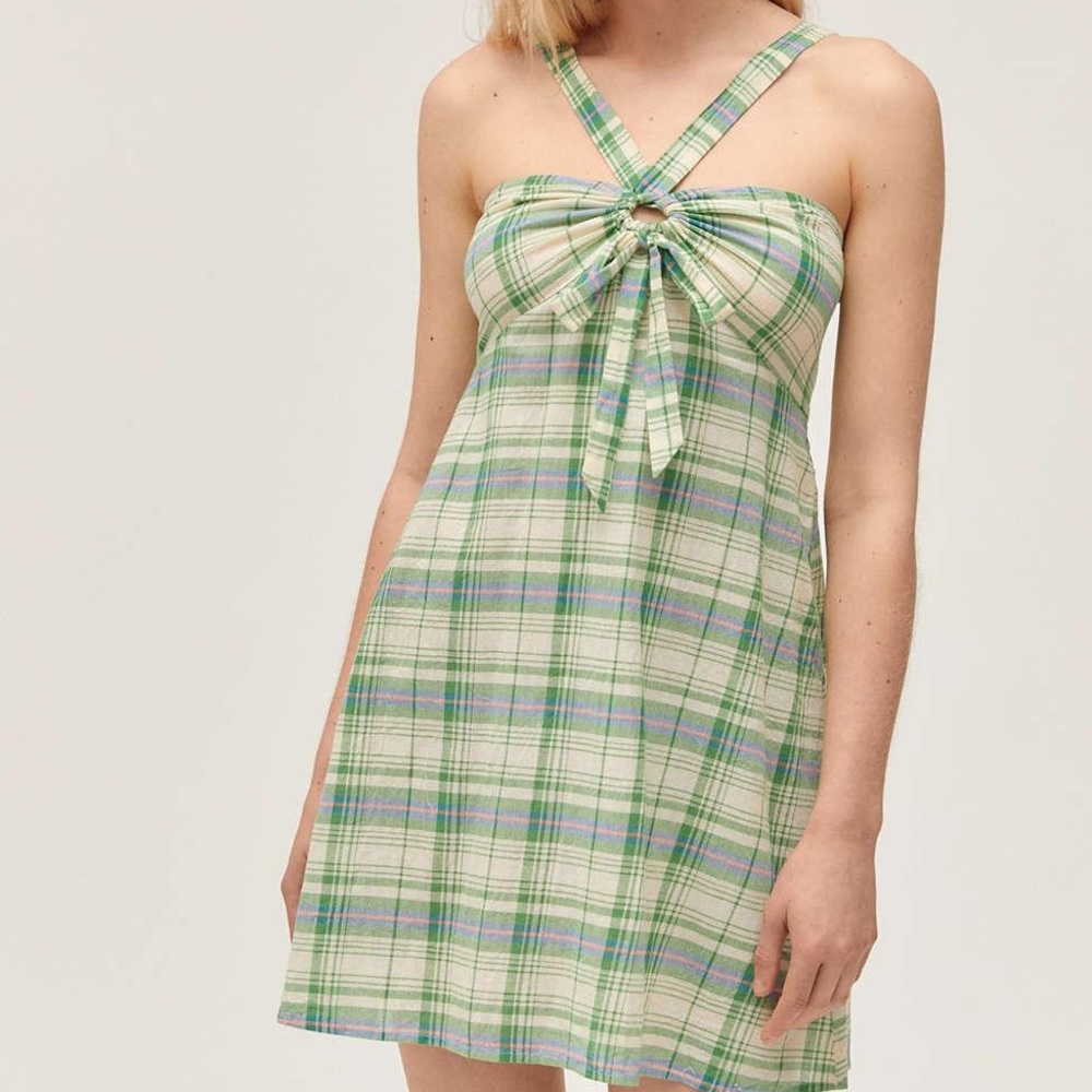 NWT UO Green Plaid Sundress